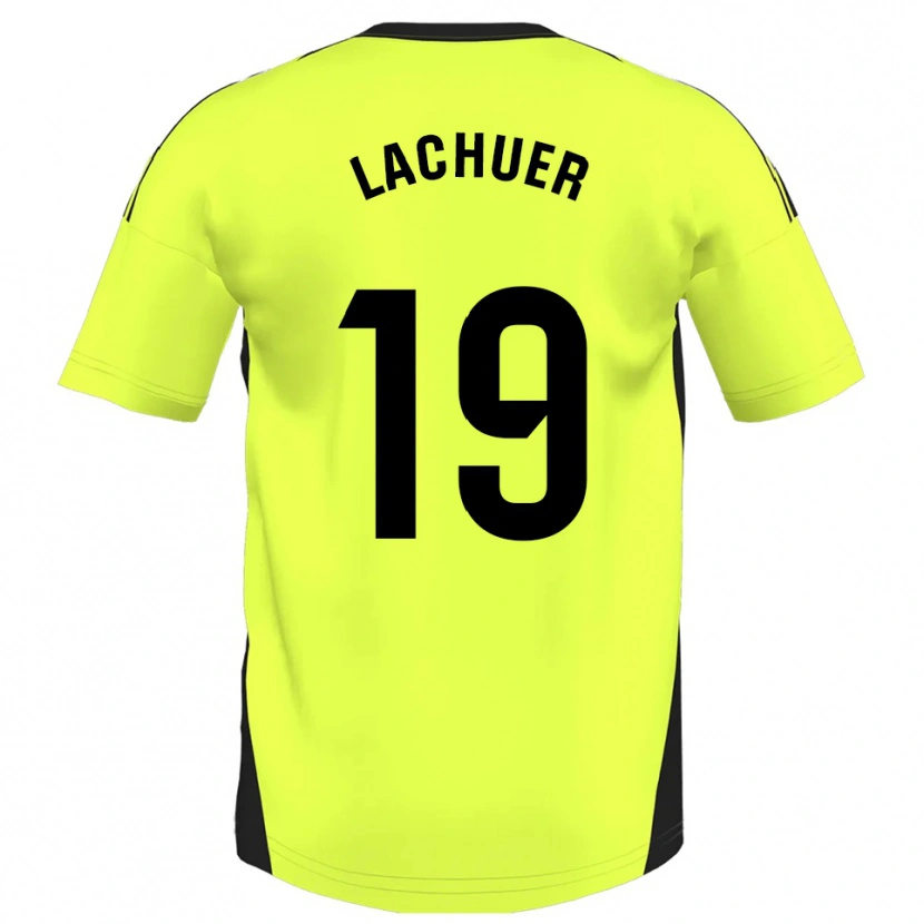 Danxen Uomo Maglia Mathis Lachuer #19 Giallo Fluorescente Kit Gara Away 2025/26 Maglietta
