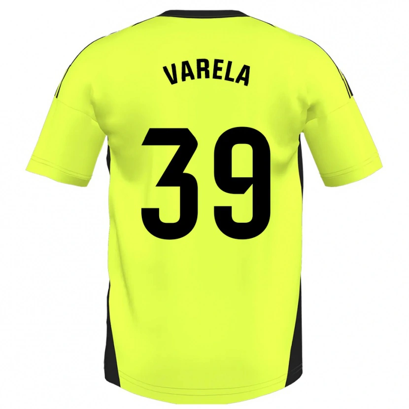Danxen Uomo Maglia Iker Varela #39 Giallo Fluorescente Kit Gara Away 2025/26 Maglietta