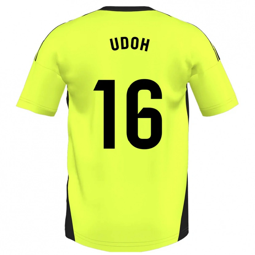 Danxen Uomo Maglia Isaac Udoh #16 Giallo Fluorescente Kit Gara Away 2025/26 Maglietta