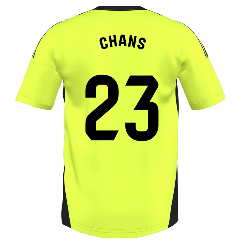 Danxen Uomo Maglia Ángel Chans #23 Giallo Fluorescente Kit Gara Away 2025/26 Maglietta