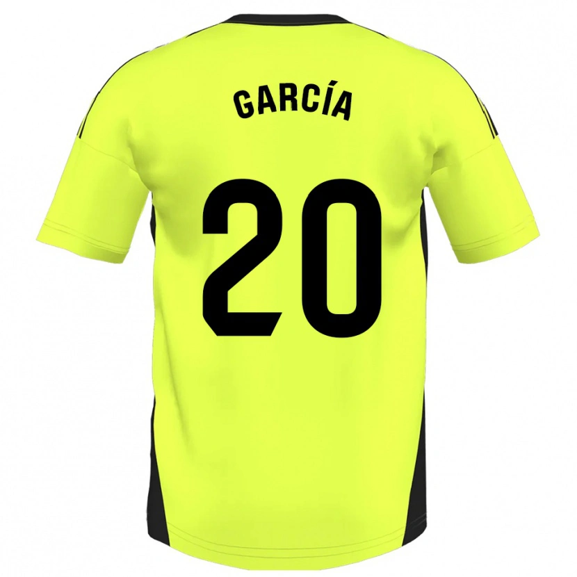 Danxen Uomo Maglia Alberto García #20 Giallo Fluorescente Kit Gara Away 2025/26 Maglietta