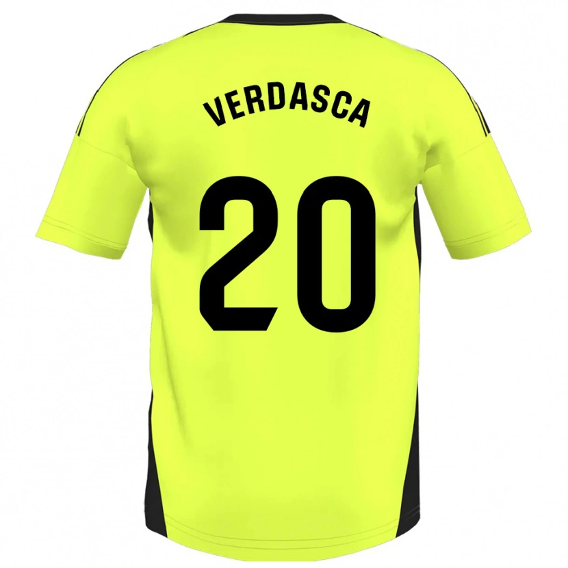 Danxen Uomo Maglia Diogo Verdasca #20 Giallo Fluorescente Kit Gara Away 2025/26 Maglietta