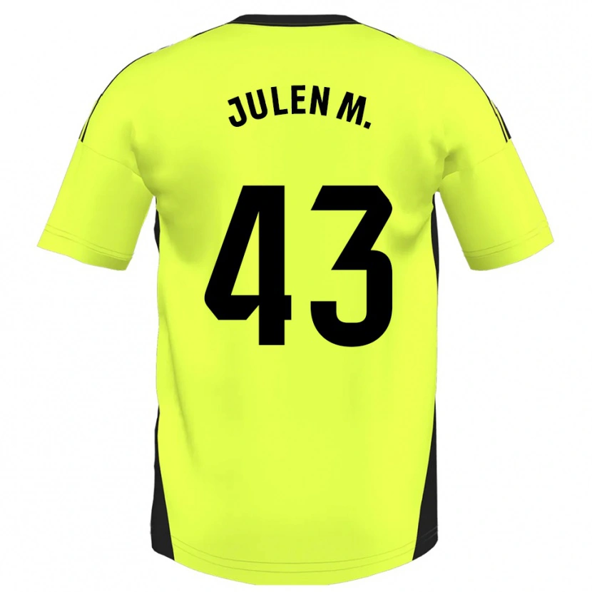 Danxen Uomo Maglia Julen Martínez #43 Giallo Fluorescente Kit Gara Away 2025/26 Maglietta