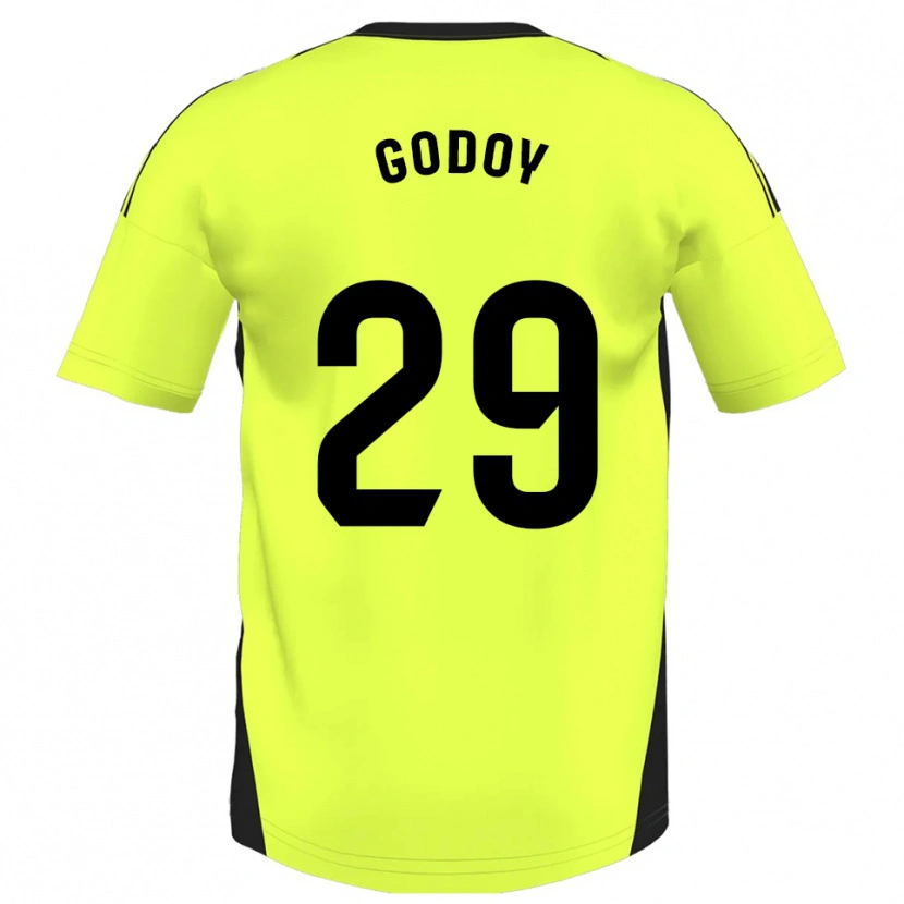 Danxen Uomo Maglia Alan Godoy #29 Giallo Fluorescente Kit Gara Away 2025/26 Maglietta