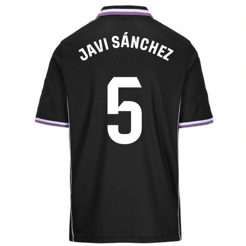 Danxen Uomo Maglia Javi Sánchez #5 Viola Nero Kit Gara Away 2025/26 Maglietta