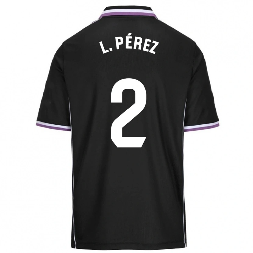 Danxen Uomo Maglia Luis Pérez #2 Viola Nero Kit Gara Away 2025/26 Maglietta