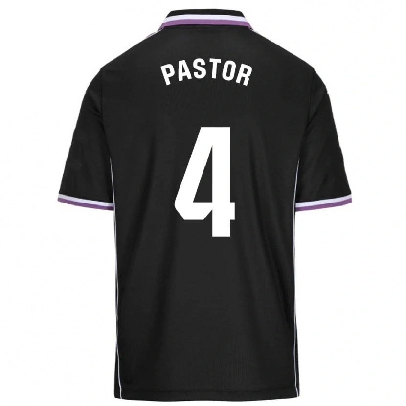 Danxen Uomo Maglia Alba Pastor Rodríguez #4 Viola Nero Kit Gara Away 2025/26 Maglietta