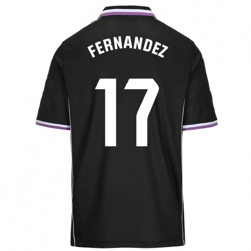 Danxen Uomo Maglia Dani Fernández #17 Viola Nero Kit Gara Away 2025/26 Maglietta