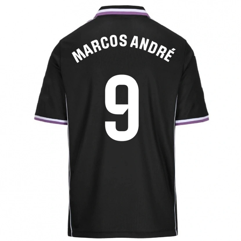 Danxen Uomo Maglia Marcos André #9 Viola Nero Kit Gara Away 2025/26 Maglietta