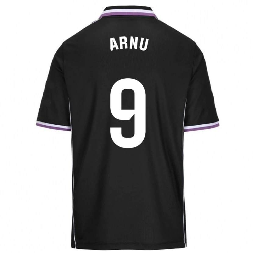 Danxen Uomo Maglia Adrián Arnu #9 Viola Nero Kit Gara Away 2025/26 Maglietta