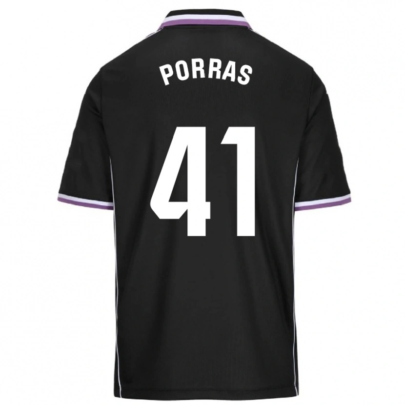 Danxen Uomo Maglia César Porras #41 Viola Nero Kit Gara Away 2025/26 Maglietta