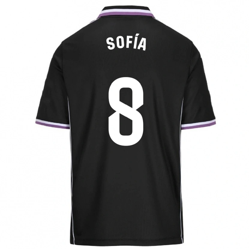 Danxen Uomo Maglia Sofía Fernández Gutiérrez #8 Viola Nero Kit Gara Away 2025/26 Maglietta