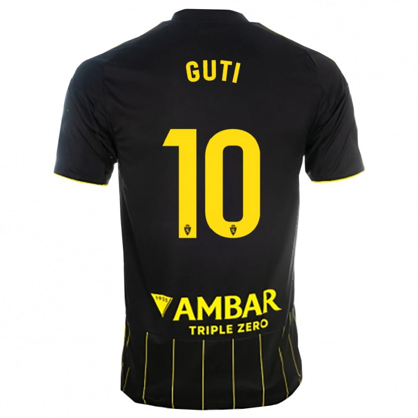 Danxen Uomo Maglia Raúl Guti #10 Nero Giallo Kit Gara Away 2025/26 Maglietta