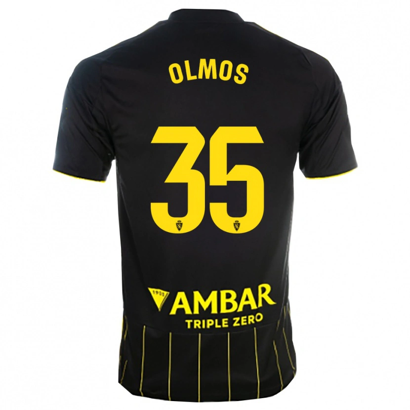 Danxen Uomo Maglia Lucas Olmos #35 Nero Giallo Kit Gara Away 2025/26 Maglietta