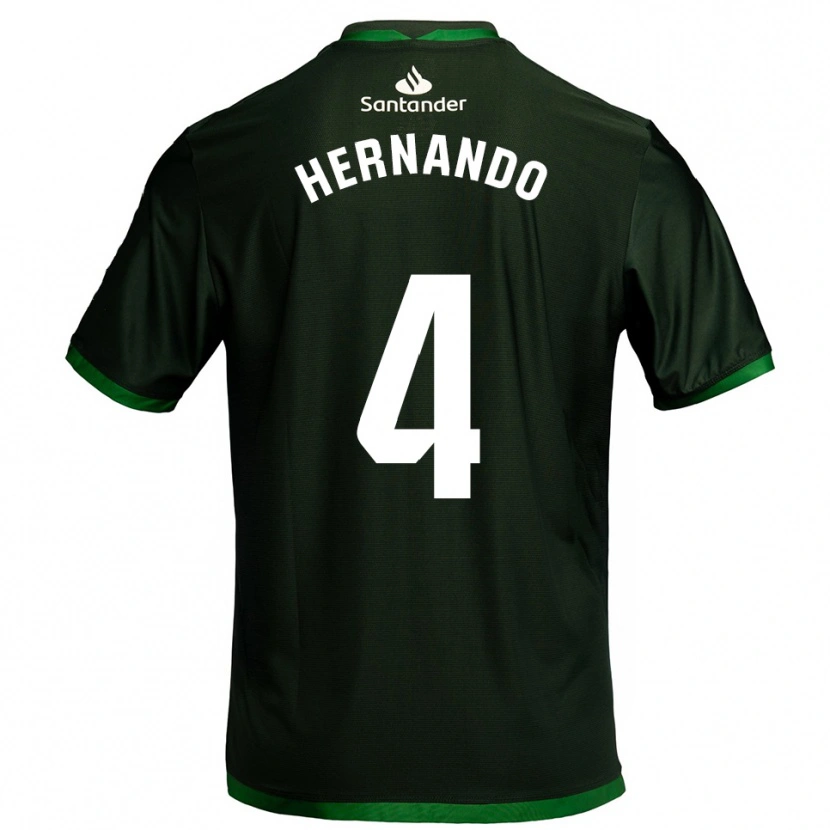 Danxen Uomo Maglia Manu Hernando #4 Verde Scuro Kit Gara Away 2025/26 Maglietta