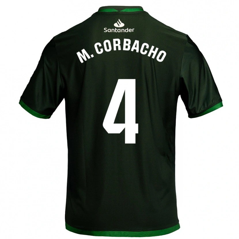 Danxen Uomo Maglia María Corbacho Carrero #4 Verde Scuro Kit Gara Away 2025/26 Maglietta