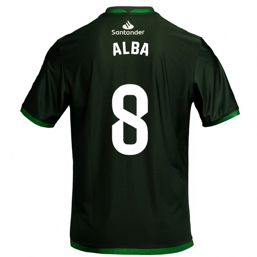 Danxen Uomo Maglia Alba Luzuriaga Albelda #8 Verde Scuro Kit Gara Away 2025/26 Maglietta