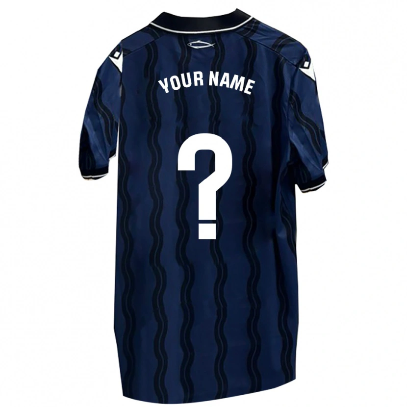 Danxen Uomo Maglia Il Tuo Nome #0 Blu Scuro Nero Kit Gara Away 2025/26 Maglietta