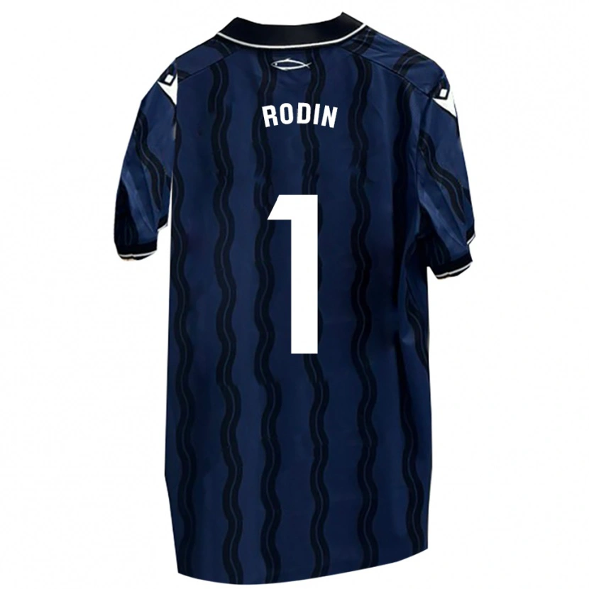 Danxen Uomo Maglia Antonio Rodin #1 Blu Scuro Nero Kit Gara Away 2025/26 Maglietta