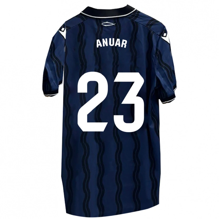 Danxen Uomo Maglia Anuar #23 Blu Scuro Nero Kit Gara Away 2025/26 Maglietta