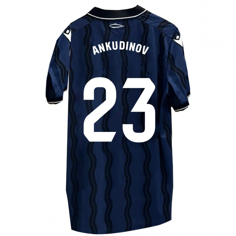 Danxen Uomo Maglia Danil Ankudinov #23 Blu Scuro Nero Kit Gara Away 2025/26 Maglietta