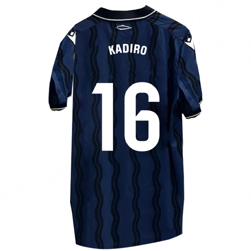 Danxen Uomo Maglia Mohamed Kadiro #16 Blu Scuro Nero Kit Gara Away 2025/26 Maglietta