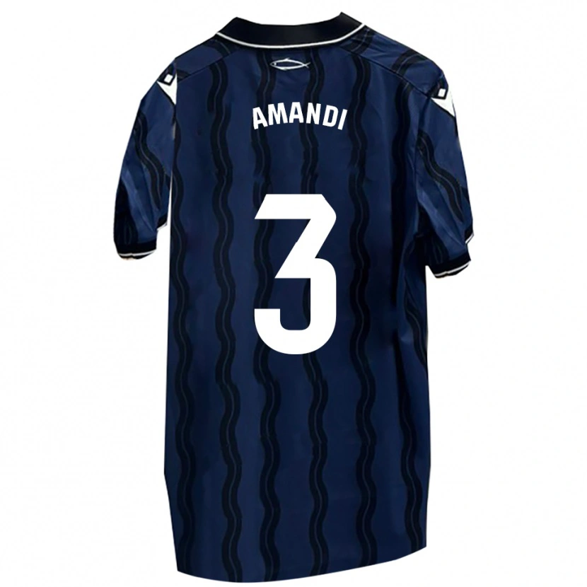 Danxen Uomo Maglia Iván Tomás #3 Blu Scuro Nero Kit Gara Away 2025/26 Maglietta