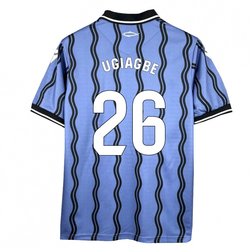 Danxen Uomo Maglia Efe Ugiagbe #26 Blu Scuro Nero Kit Gara Away 2025/26 Maglietta