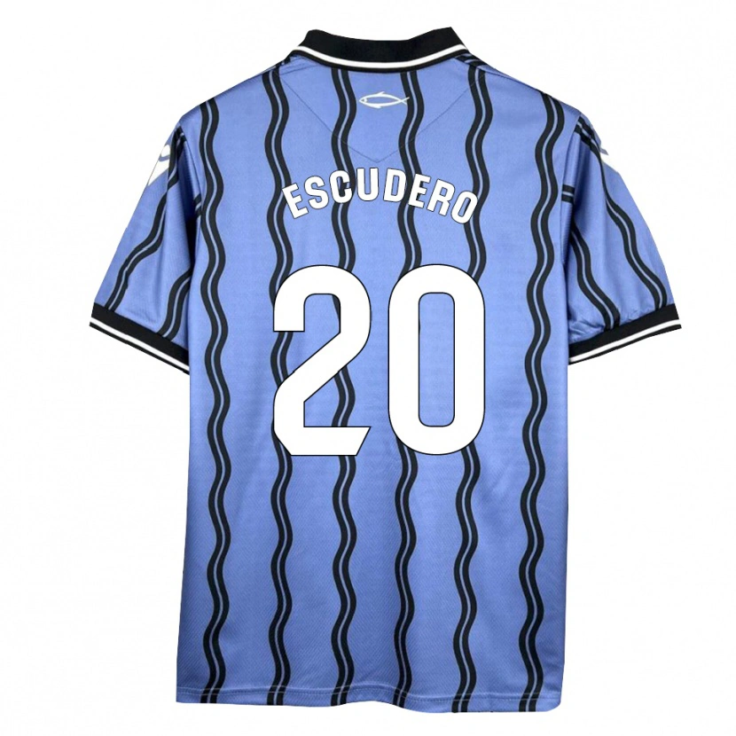 Danxen Uomo Maglia Andy Escudero #20 Blu Scuro Nero Kit Gara Away 2025/26 Maglietta
