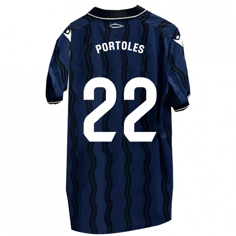 Danxen Uomo Maglia Armengol Portoles #22 Blu Scuro Nero Kit Gara Away 2025/26 Maglietta