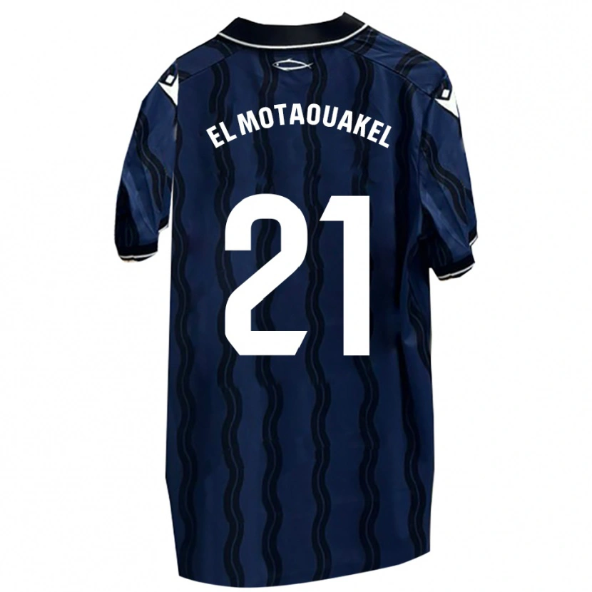 Danxen Uomo Maglia Hamza El Motaouakel #21 Blu Scuro Nero Kit Gara Away 2025/26 Maglietta