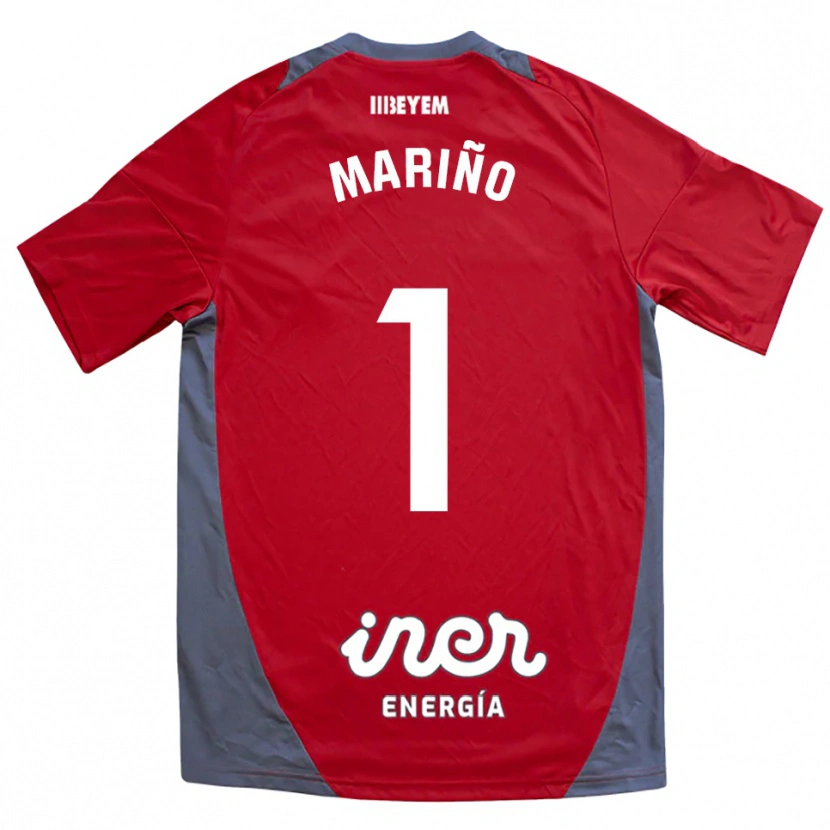 Danxen Uomo Maglia Diego Mariño #1 Rosso Grigio Kit Gara Away 2025/26 Maglietta