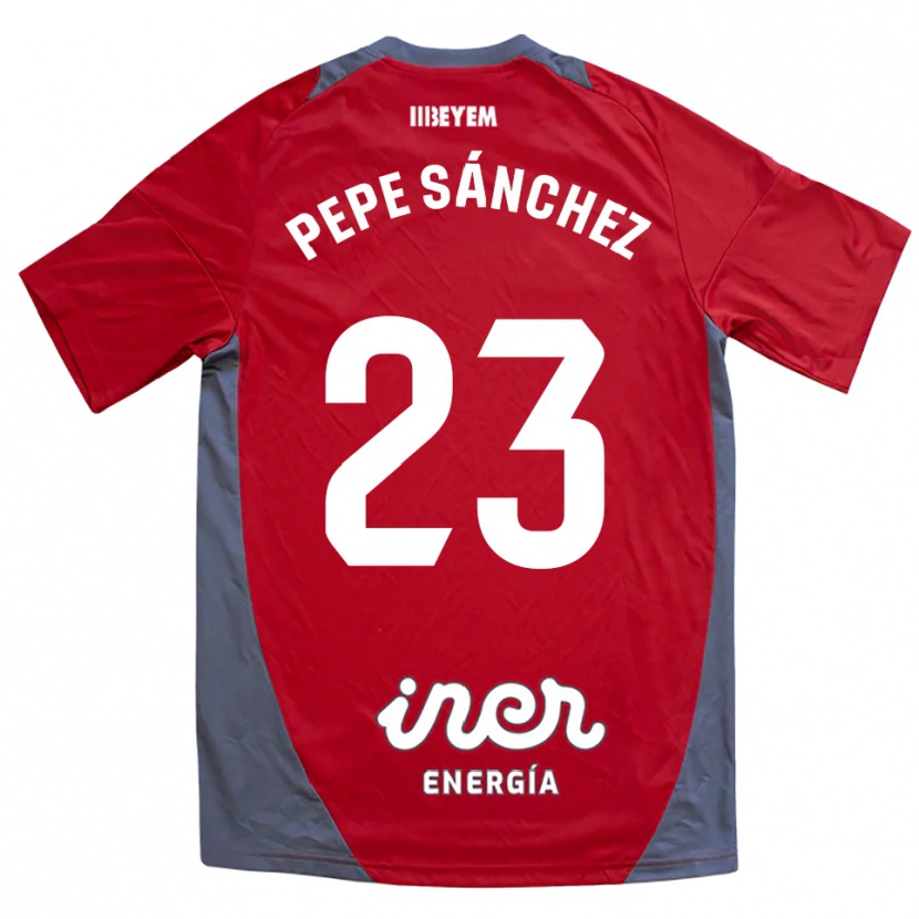 Danxen Uomo Maglia Pepe Sánchez #23 Rosso Grigio Kit Gara Away 2025/26 Maglietta