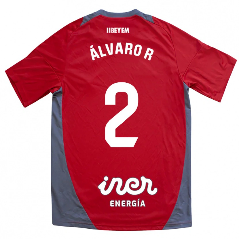 Danxen Uomo Maglia Álvaro Rodríguez #2 Rosso Grigio Kit Gara Away 2025/26 Maglietta