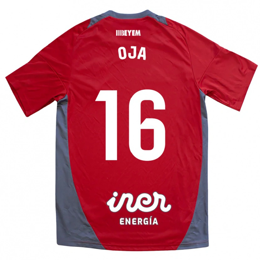 Danxen Uomo Maglia Johannes Oja #16 Rosso Grigio Kit Gara Away 2025/26 Maglietta