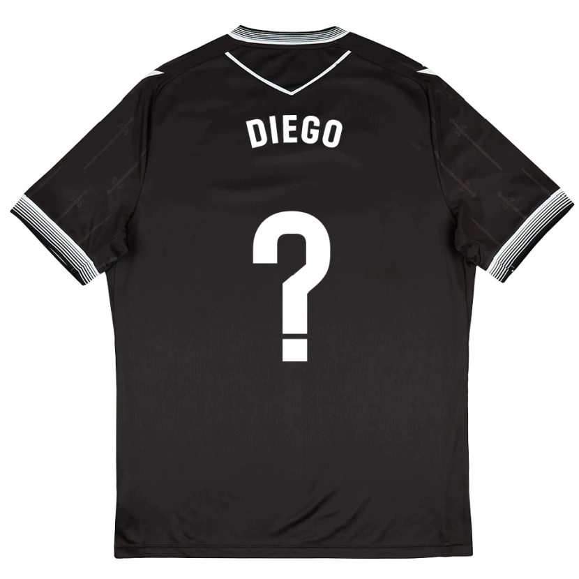 Danxen Uomo Maglia Diego Sánchez #0 Nero Bianco Kit Gara Away 2025/26 Maglietta