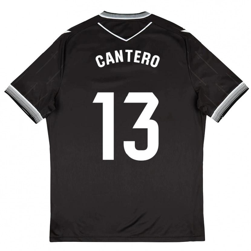 Danxen Uomo Maglia Ander Cantero #13 Nero Bianco Kit Gara Away 2025/26 Maglietta