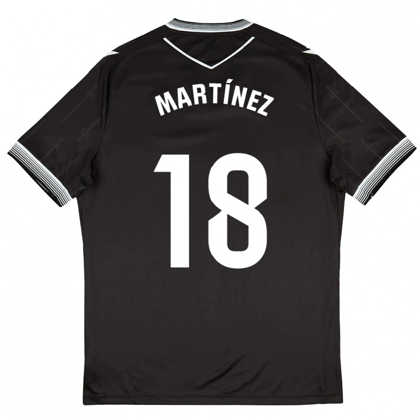 Danxen Uomo Maglia Brais Martínez #18 Nero Bianco Kit Gara Away 2025/26 Maglietta