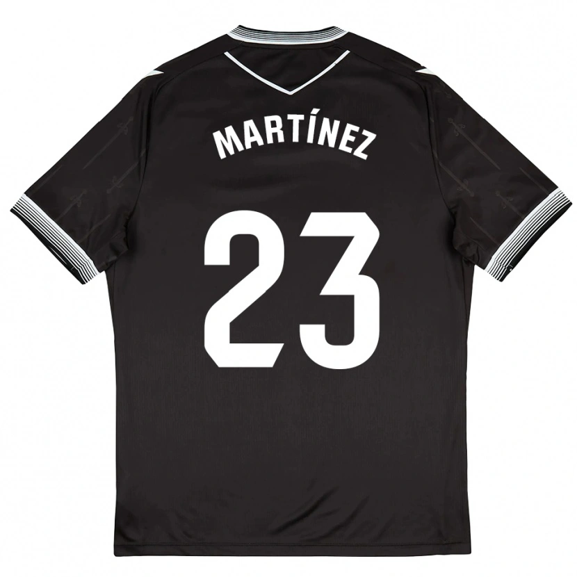 Danxen Uomo Maglia Jan Martínez #23 Nero Bianco Kit Gara Away 2025/26 Maglietta