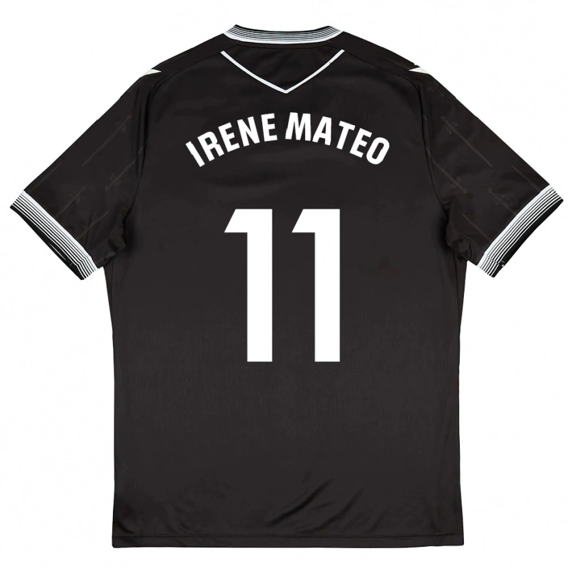Danxen Uomo Maglia Irene Mateo #11 Nero Bianco Kit Gara Away 2025/26 Maglietta