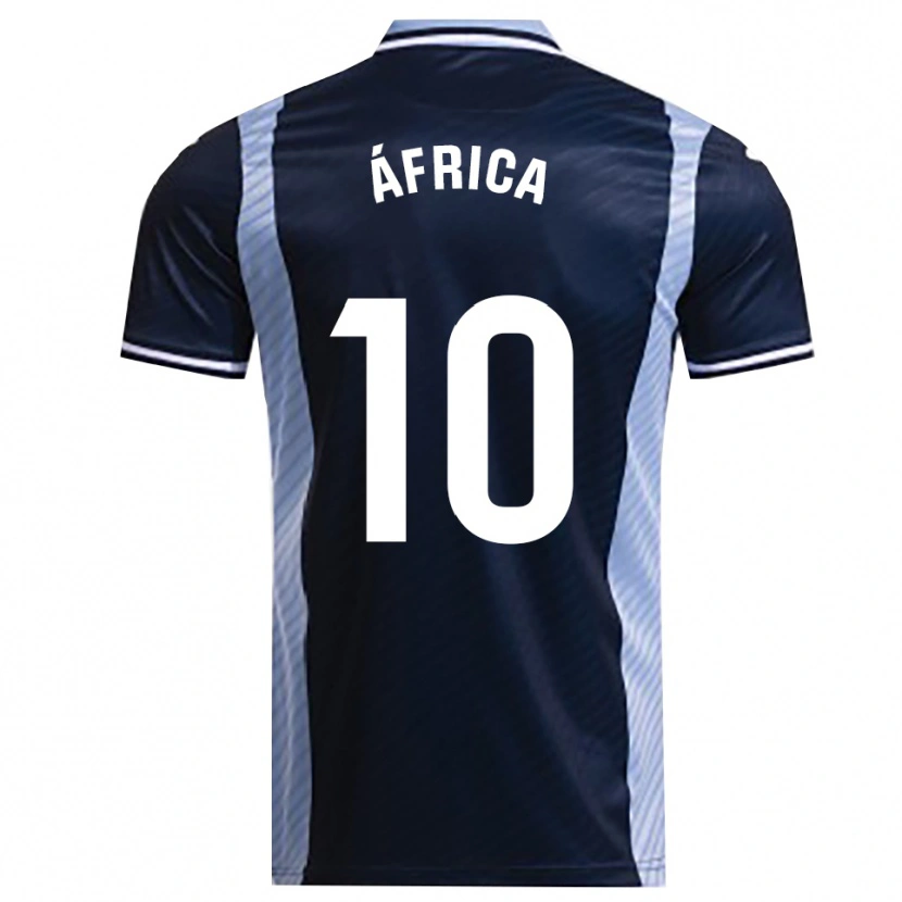 Danxen Uomo Maglia África Roldán Ramirez #10 Blu Scuro Azzurro Kit Gara Away 2025/26 Maglietta