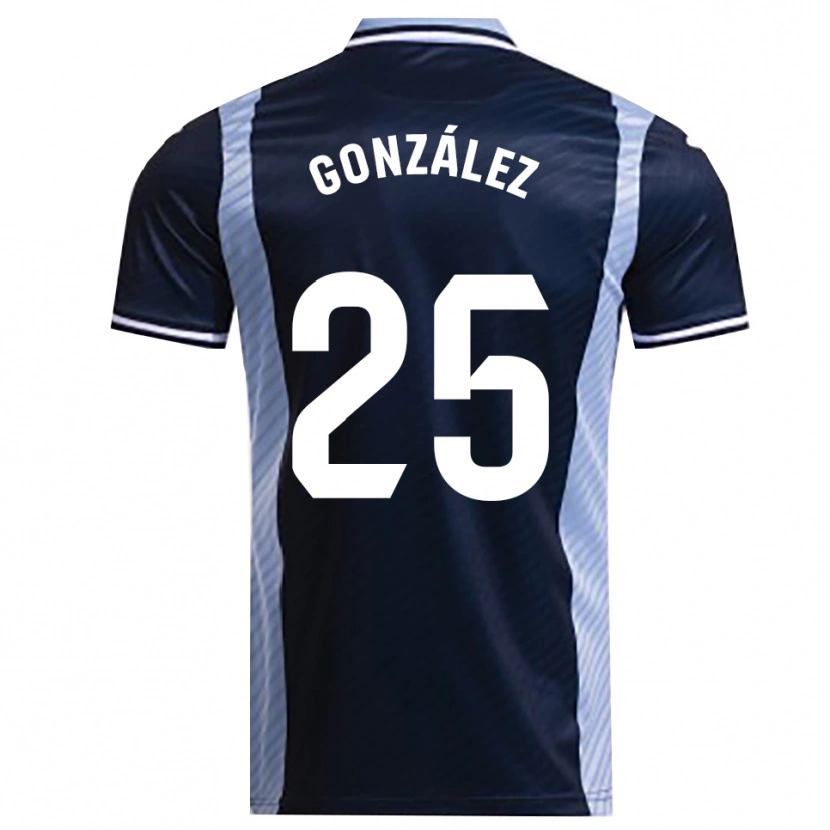 Danxen Uomo Maglia Dani González #25 Blu Scuro Azzurro Kit Gara Away 2025/26 Maglietta