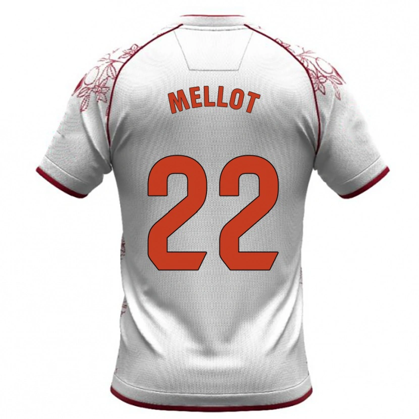 Danxen Uomo Maglia Jérémy Mellot #22 Bianco Borgogna Kit Gara Away 2025/26 Maglietta