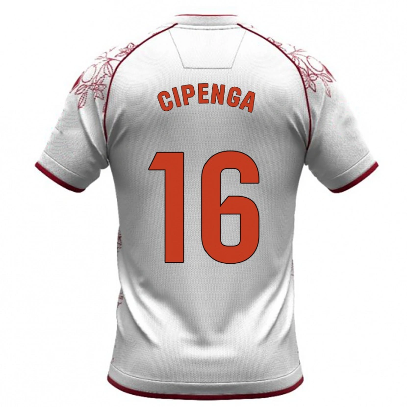 Danxen Uomo Maglia Brian Cipenga #16 Bianco Borgogna Kit Gara Away 2025/26 Maglietta