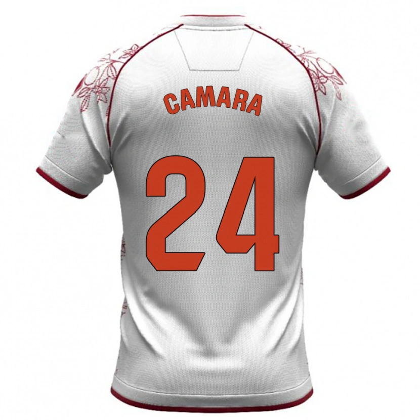 Danxen Uomo Maglia Ousmane Camara #24 Bianco Borgogna Kit Gara Away 2025/26 Maglietta