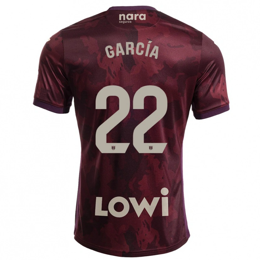 Danxen Uomo Maglia Hugo García #22 Borgogna Bianco Kit Gara Away 2025/26 Maglietta