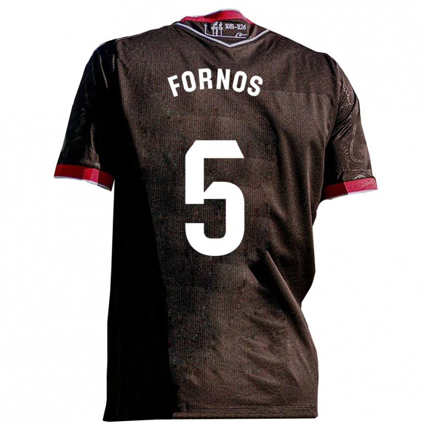 Danxen Uomo Maglia Quique Fornos #5 Nero Rosso Kit Gara Away 2025/26 Maglietta