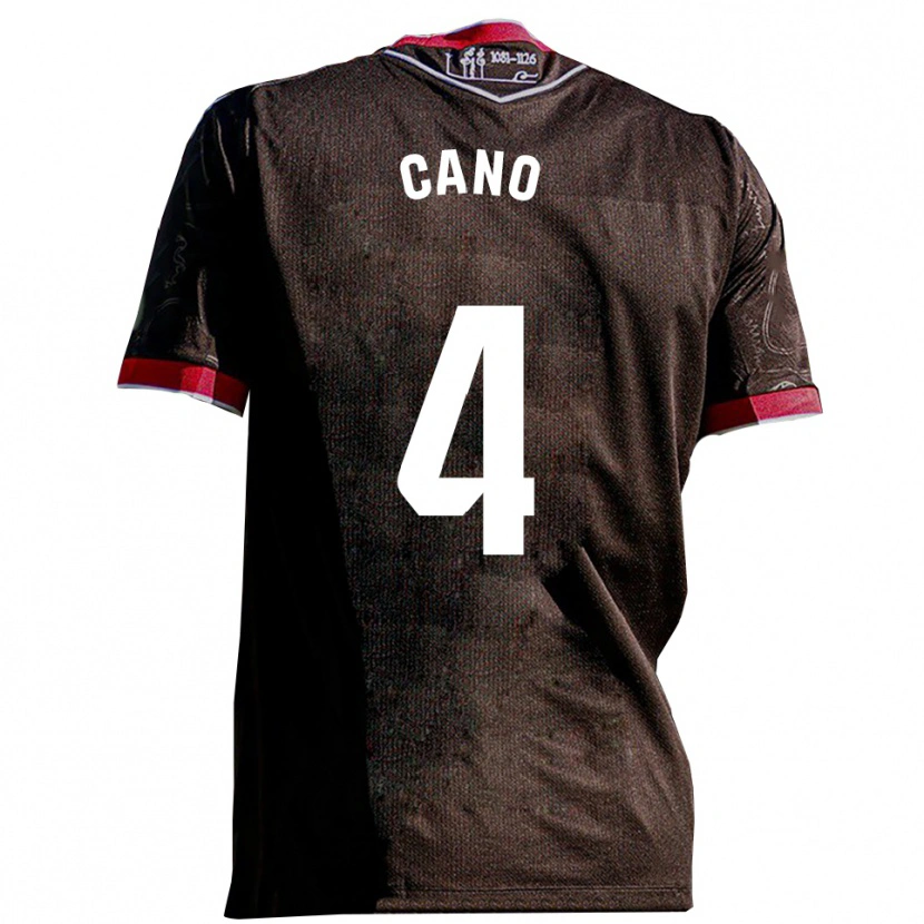 Danxen Uomo Maglia Marcos Cano #4 Nero Rosso Kit Gara Away 2025/26 Maglietta