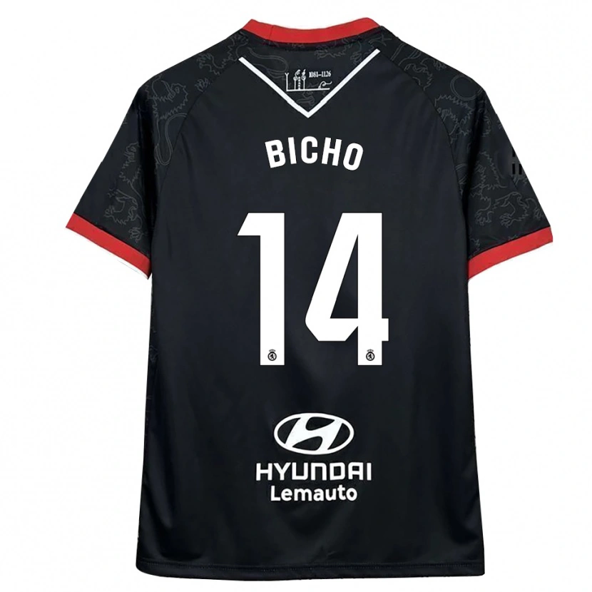 Danxen Uomo Maglia Bicho #14 Nero Rosso Kit Gara Away 2025/26 Maglietta