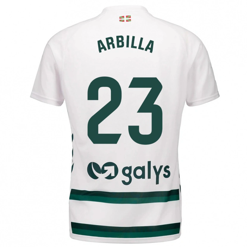 Danxen Uomo Maglia Anaitz Arbilla #23 Bianco Verde Kit Gara Away 2025/26 Maglietta